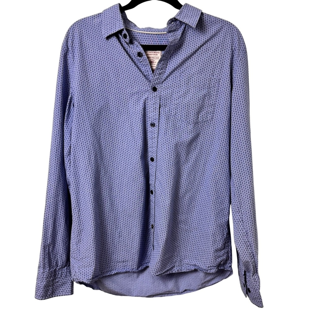 Fat Face Preppy Button Down Shirt Mens Sz L Blue Cotton British Classic Hamptons